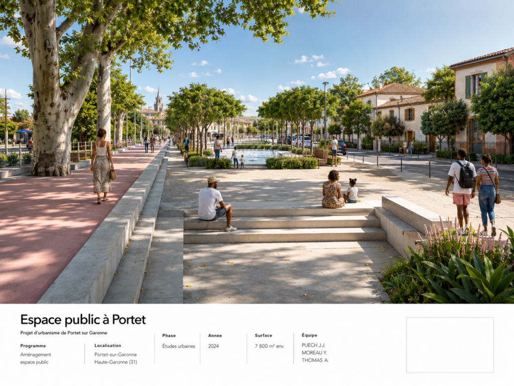 Espace public à Portet